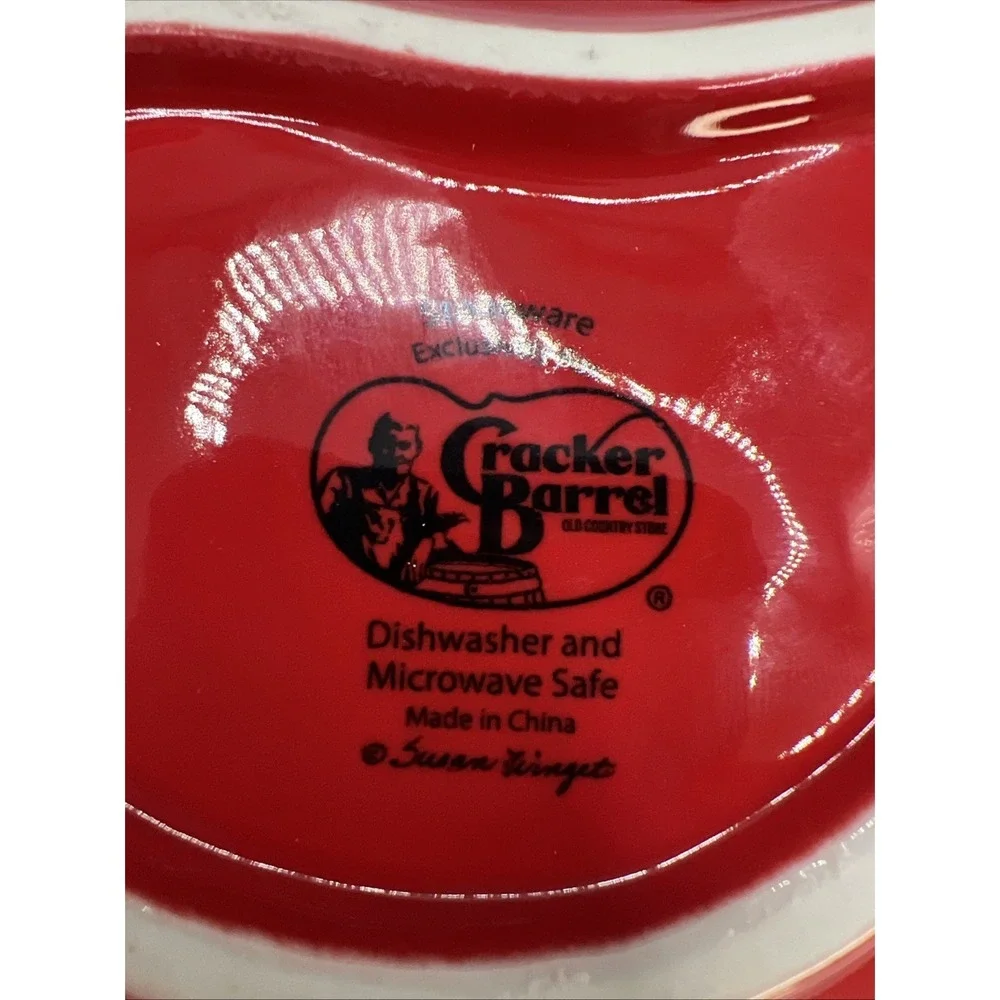 Cracker Barrel Susan Winget Retired Cardinal Spoon Rest Stoneware Red Christmas